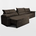 Ver imagem 5 de Sofá Retrátil e Reclinável 3,60m com Molas e Espuma D33 Thunder Velusoft Café Cama Inbox