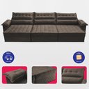 Ver imagem 4 de Sofá Retrátil e Reclinável 3,60m com Molas e Espuma D33 Thunder Velusoft Café Cama Inbox