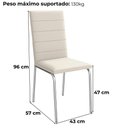 Ver imagem 3 de Kit 2 Cadeiras Cromada Sala Jantar 2c091cr Corino Kappesberg Nude