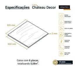 Piso Vinílico Arquitech Château Decor 2mm 92 X 92 Cm - Chantilly Cx 5,08m² - 6