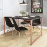 Conjunto Mesa de Jantar Industrial com 4 Cadeiras Base Madeira Eames Espresso Móveis - 1