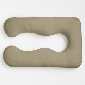 Almofada Travesseiro de Corpo Gestante Relaxante Isa Grande Macia Veludo Bege - Desk Design