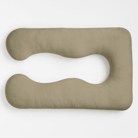 Almofada Travesseiro de Corpo Gestante Relaxante Isa Grande Macia Veludo Bege - Desk Design