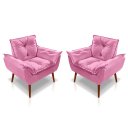 Ver imagem 1 de Kit 02 Poltrona Opala Decorativa Suede