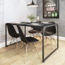 Ver imagem 1 de Conjunto Mesa de Jantar Industrial com 4 Cadeiras Base Madeira Eames Espresso Móveis