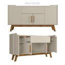 Ver imagem 2 de Conjunto de Aparador e Cristaleira Savana Retrô 4 Portas 1 Gaveta MDF-MDP Off White Cinamomo
