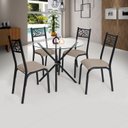 Ver imagem 2 de Conjunto Sala de Jantar Mesa Jade 90cm Tampo Vidrocom 4 Cadeiras 