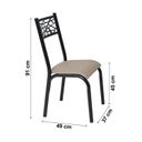 Ver imagem 4 de Conjunto Sala de Jantar Mesa Jade 90cm Tampo Vidrocom 4 Cadeiras Bege/Preto/Linho