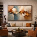 Ver imagem 2 de Quadro Abstrato Moderno Ciclos da Vida - Grande 153x103 Cm Moldura Amadeirada