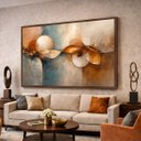Ver imagem 1 de Quadro Abstrato Moderno Ciclos da Vida - Grande 153x103 Cm Moldura Amadeirada