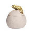 Ver imagem 1 de Pote Decorativo Camaleão em Poliresina Dourado 17cm 21031 Mart