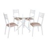 Conjunto Sala de Jantar Mesa Jade 90cm Tampo Vidrocom 4 Cadeiras  - 3