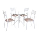 Ver imagem 3 de Conjunto Sala de Jantar Mesa Jade 90cm Tampo Vidrocom 4 Cadeiras