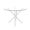 Ver imagem 5 de Conjunto Sala de Jantar Mesa Jade 90cm Tampo Vidrocom 4 Cadeiras Branco/Capuccino