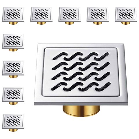 Ralo 10x10 Aço Inox Kit 9 Uni Anti Odor Banheiro Lavabo Cozinha Quintal Lavanderia Anti Inseto Higie