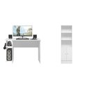 Ver imagem 2 de Kit 2 Peças Mesa Escritório/Gamer e Armário 2 Portas 5 Prateleiras Espresso Móveis