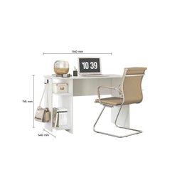 Kit 2 Peças Mesa Escritório/Gamer e Armário 2 Portas 5 Prateleiras Espresso Móveis - 5