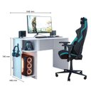 Ver imagem 4 de Kit 2 Peças Mesa Escritório/Gamer e Armário 2 Portas 5 Prateleiras Espresso Móveis