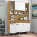 Ver imagem 2 de Armário de Cozinha Compacta 121cm Bruna K02 Freijó/Supremo/Ripado - Mpozenato