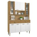 Ver imagem 1 de Armário de Cozinha Compacta 121cm Bruna K02 Freijó/Supremo/Ripado - Mpozenato