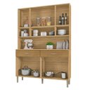 Ver imagem 3 de Armário de Cozinha Compacta 121cm Bruna K02 Freijó/Supremo/Ripado - Mpozenato