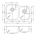 Ver imagem 4 de Cuba de Cozinha Aço Inox 1mm Escovado C201 81,3x52,7x22,8 Cm