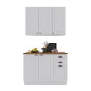 Ver imagem 2 de Armário de Cozinha Modulada Compacta Fidelitá Nara 100% MDF 2 Peças 120cm 6 Portas 2 Gavetas com