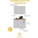 Ver imagem 5 de Armário de Cozinha Modulada Compacta Fidelitá Nara 100% MDF 2 Peças 120cm 6 Portas 2 Gavetas com