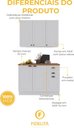 Ver imagem 5 de Armário de Cozinha Modulada Compacta Fidelitá Nara 100% MDF 2 Peças 120cm 6 Portas 2 Gavetas com