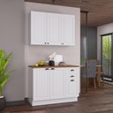 Ver imagem 1 de Armário de Cozinha Modulada Compacta Fidelitá Nara 100% MDF 2 Peças 120cm 6 Portas 2 Gavetas com