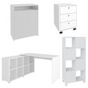 Ver imagem 1 de Conjunto Escritório Home Office 4 Peças Nil A06 Branco - Mpozenato
