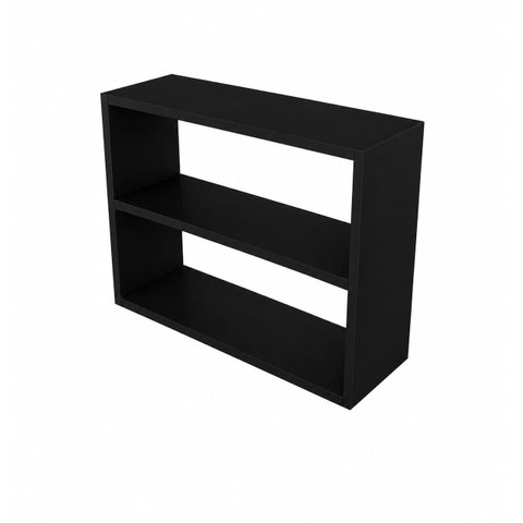 Armário Nicho Suspenso Multiuso em Mdf Preto 40x50x15cm (cxaxp)