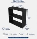 Ver imagem 2 de Armário Nicho Suspenso Multiuso em Mdf Preto 40x50x15cm (cxaxp)