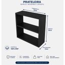 Ver imagem 2 de Armário Nicho Suspenso Multiuso em Mdf Preto 40x50x15cm (cxaxp)