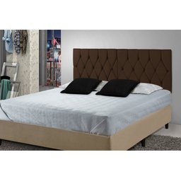 Cabeceira Painel Dubai Deluxe Estofada Queen Size Marron - 1,60 metros - 1