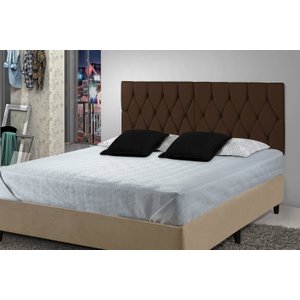 Cabeceira Painel Dubai Deluxe Estofada Queen Size Marron - 1,60 metros