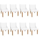 Ver mais imagens de Kit 8 Cadeiras de Jantar Corino Branco Pés Palito