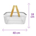 Ver imagem 4 de Cesto Com Alça Em Madeira E Ferro Imporiente 40x28x18cm CA09777 Preto