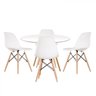 Conjunto Mesa de Jantar com 1 Banco e 4 Cadeiras Eames Base Madeira Espresso Móveis - 7