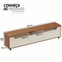 Ver imagem 3 de Rack para Tv 75" 3 Nichos 2 Portas Mercury Cinamomo/off White