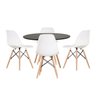 Conjunto Mesa de Jantar com 1 Banco e 4 Cadeiras Eames Base Madeira Espresso Móveis - 11