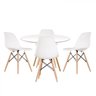 Conjunto Mesa de Jantar com 1 Banco e 4 Cadeiras Eames Base Madeira Espresso Móveis - 7