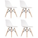 Ver imagem 3 de Conjunto Mesa de Jantar com 1 Banco e 4 Cadeiras Eames Base Madeira Yescasa Marrom