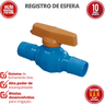 Registro de Esfera com União Dentada Pvc Bitola 1/2'' Cor Azul Irriga Durín - 2