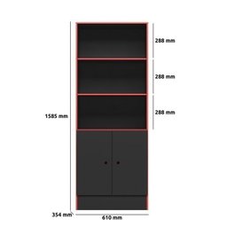 Kit 2 Peças Mesa Escritório/Gamer e Armário 2 Portas 5 Prateleiras Espresso Móveis - 12