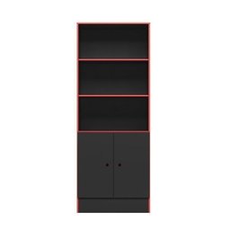 Kit 2 Peças Mesa Escritório/Gamer e Armário 2 Portas 5 Prateleiras Espresso Móveis - 10