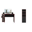 Ver imagem 2 de Kit 2 Peças Mesa Escritório/Gamer e Armário 2 Portas 5 Prateleiras Espresso Móveis