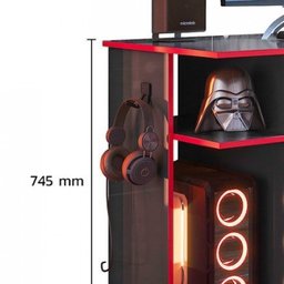 Kit 2 Peças Mesa Escritório/Gamer e Armário 2 Portas 5 Prateleiras Espresso Móveis - 6