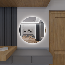 Espelho Orgânico Decorativo Lapidado com Led 80x80 Cm E08 para Sala, Quarto, Banheiro, 6000k 110v - 5