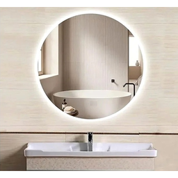 Espelho Orgânico Decorativo Lapidado com Led 80x80 Cm E08 para Sala, Quarto, Banheiro, 6000k 110v - 2